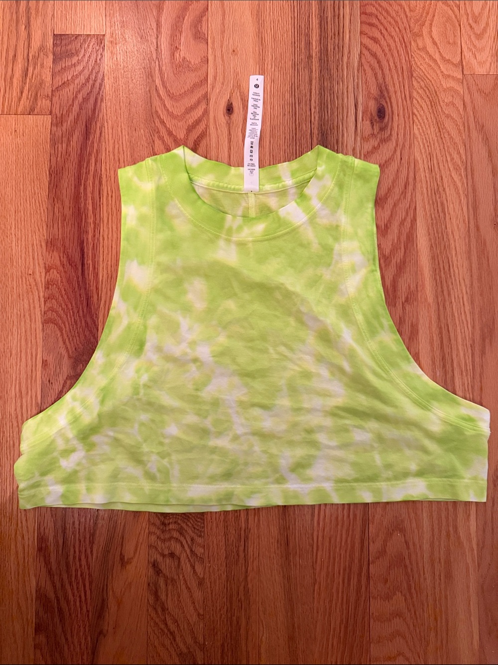 Lululemon Tie-Dye Crop Tank Top - Lime Green